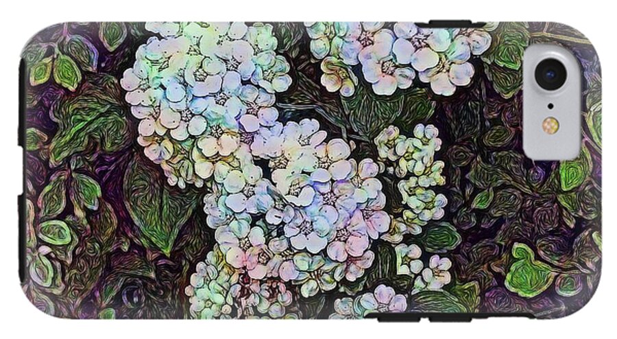 White Wildflower Hedge - Phone Case