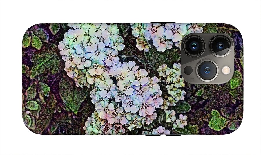 White Wildflower Hedge - Phone Case