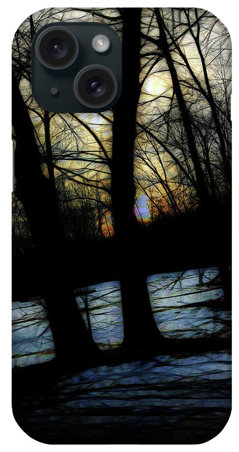 Winter Twilight Teases the Woods - Phone Case