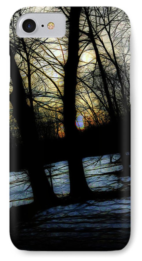 Winter Twilight Teases the Woods - Phone Case