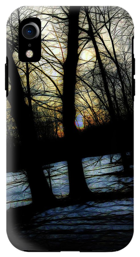 Winter Twilight Teases the Woods - Phone Case