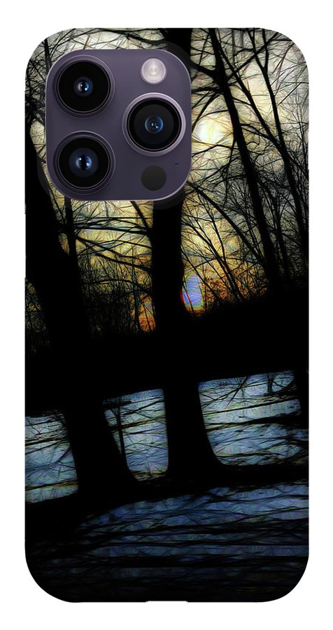 Winter Twilight Teases the Woods - Phone Case