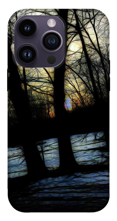 Winter Twilight Teases the Woods - Phone Case