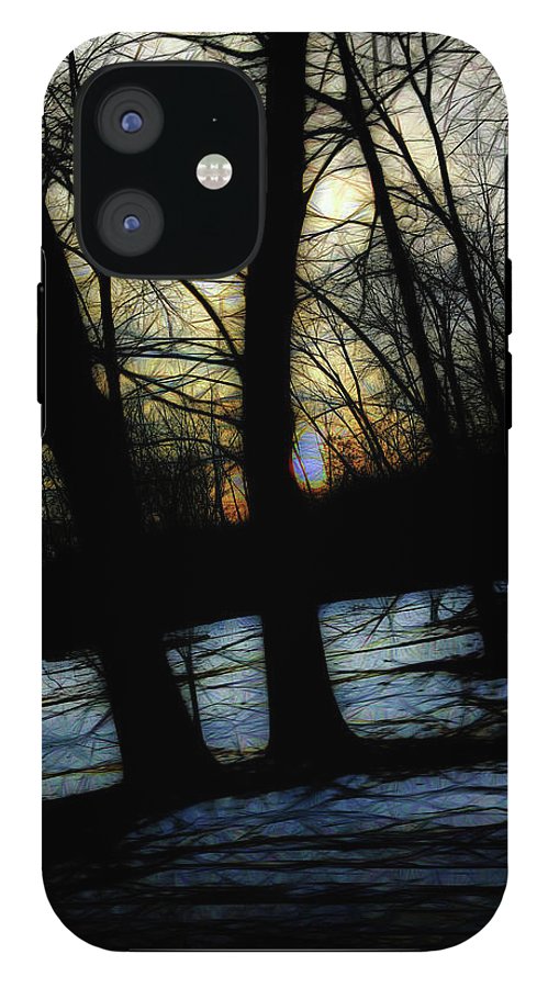Winter Twilight Teases the Woods - Phone Case