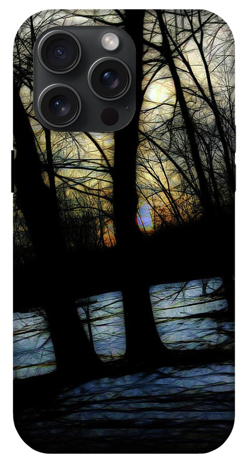 Winter Twilight Teases the Woods - Phone Case