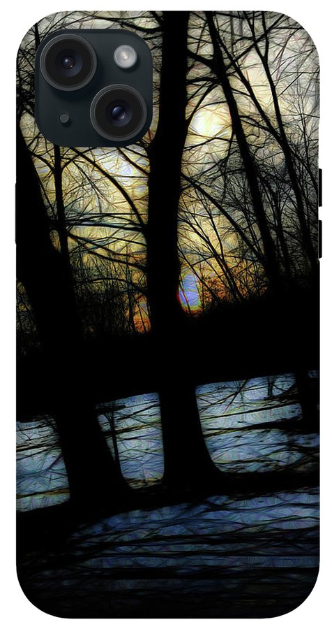 Winter Twilight Teases the Woods - Phone Case
