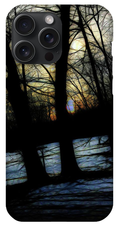 Winter Twilight Teases the Woods - Phone Case