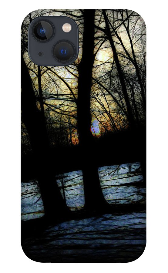 Winter Twilight Teases the Woods - Phone Case
