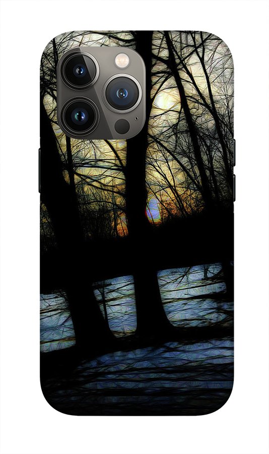 Winter Twilight Teases the Woods - Phone Case