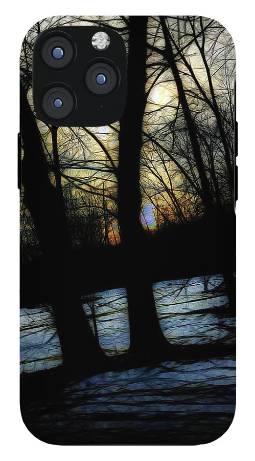 Winter Twilight Teases the Woods - Phone Case
