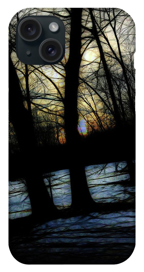 Winter Twilight Teases the Woods - Phone Case