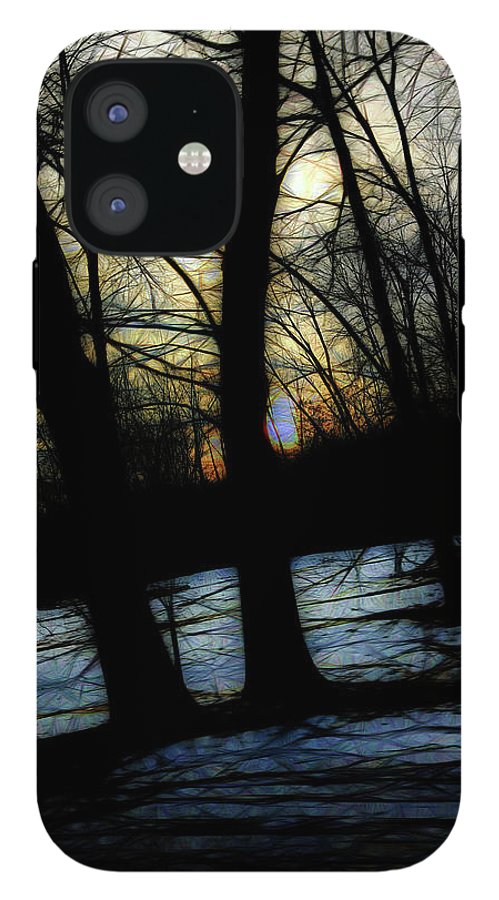 Winter Twilight Teases the Woods - Phone Case