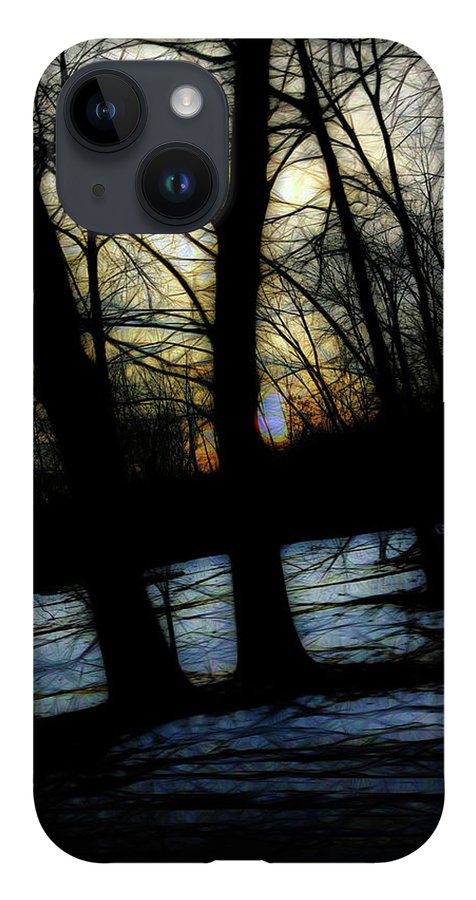 Winter Twilight Teases the Woods - Phone Case