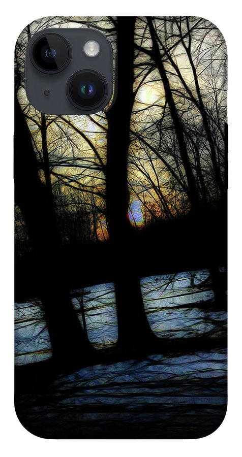 Winter Twilight Teases the Woods - Phone Case