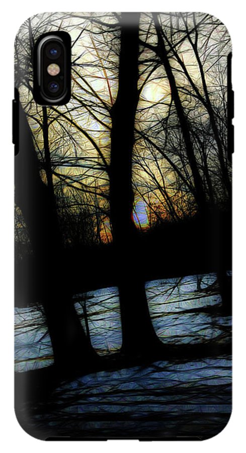 Winter Twilight Teases the Woods - Phone Case