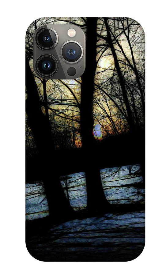 Winter Twilight Teases the Woods - Phone Case