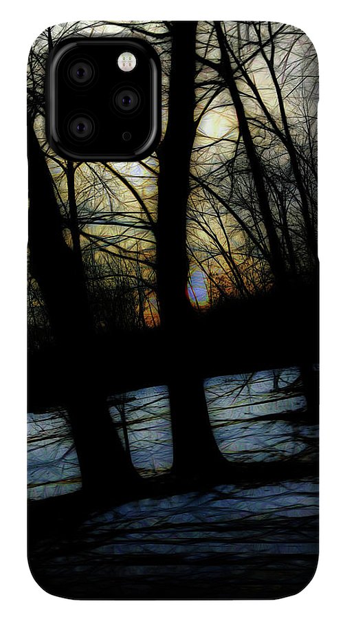 Winter Twilight Teases the Woods - Phone Case