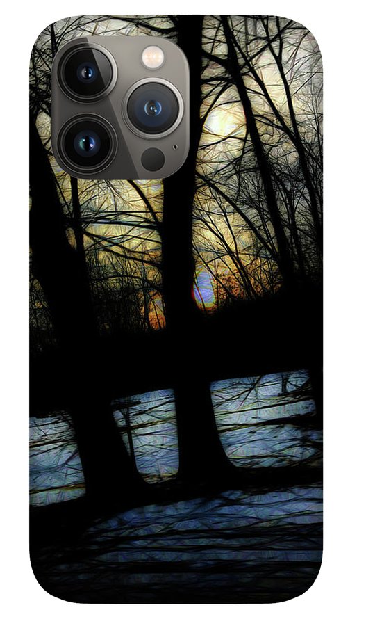 Winter Twilight Teases the Woods - Phone Case