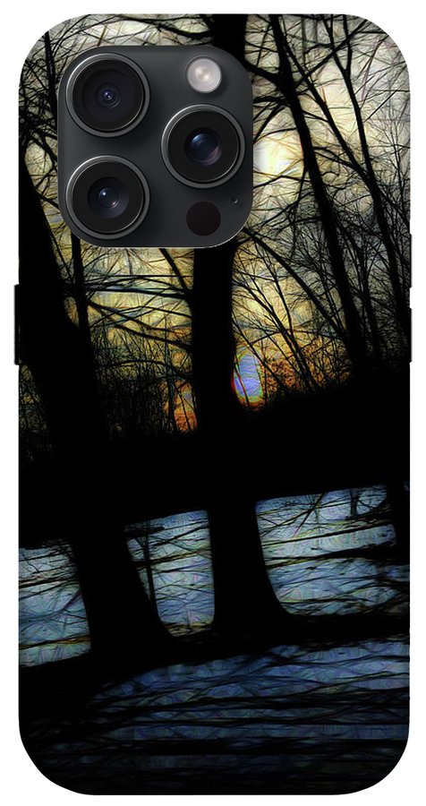 Winter Twilight Teases the Woods - Phone Case