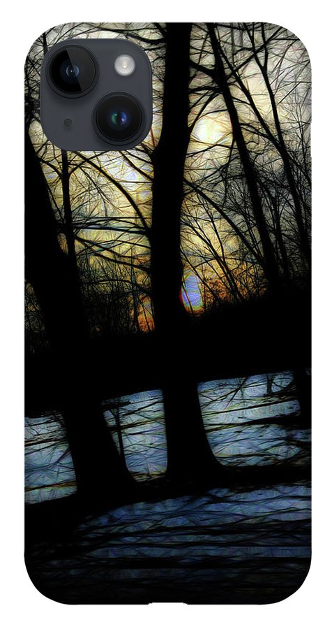 Winter Twilight Teases the Woods - Phone Case