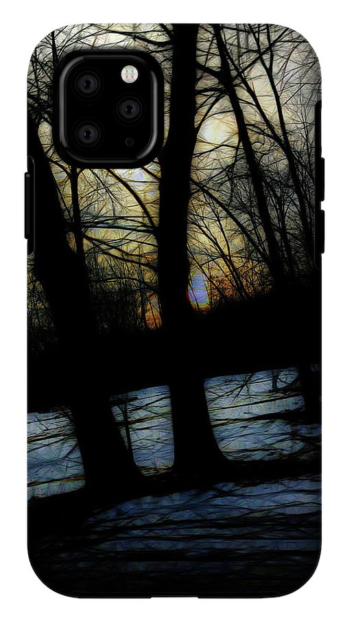 Winter Twilight Teases the Woods - Phone Case