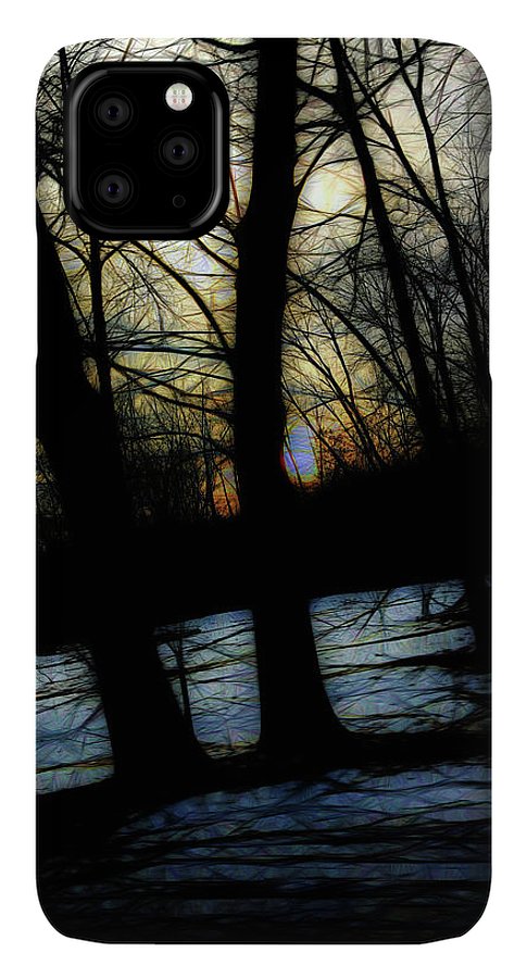 Winter Twilight Teases the Woods - Phone Case