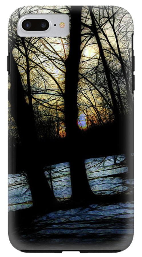 Winter Twilight Teases the Woods - Phone Case