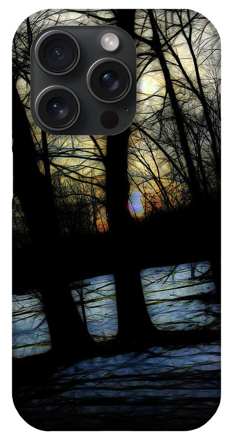 Winter Twilight Teases the Woods - Phone Case