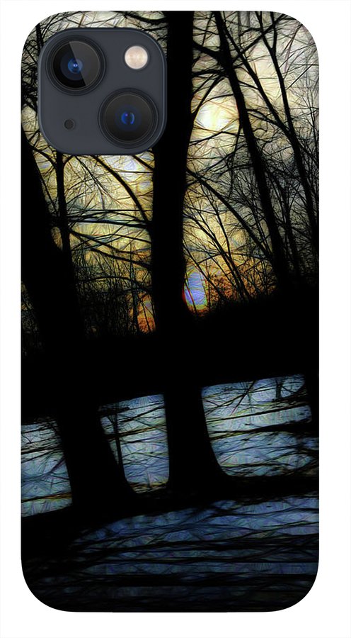 Winter Twilight Teases the Woods - Phone Case