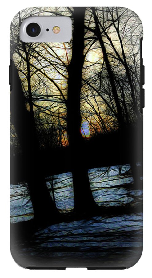 Winter Twilight Teases the Woods - Phone Case
