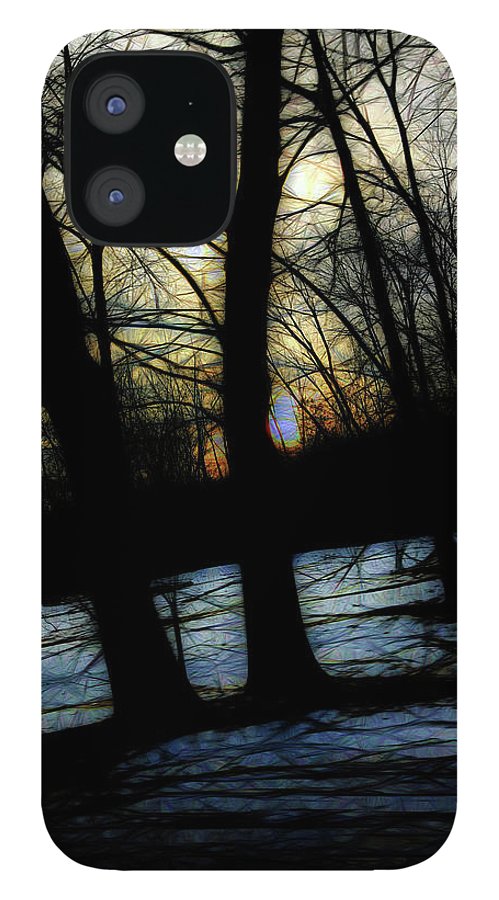 Winter Twilight Teases the Woods - Phone Case