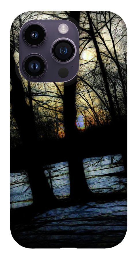 Winter Twilight Teases the Woods - Phone Case