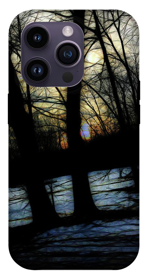 Winter Twilight Teases the Woods - Phone Case