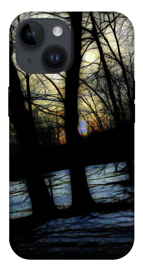 Winter Twilight Teases the Woods - Phone Case