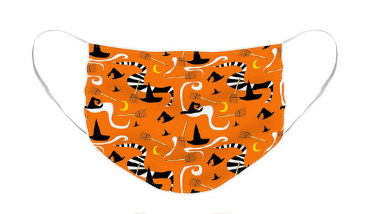 Witches Hats and Brooms - Face Mask