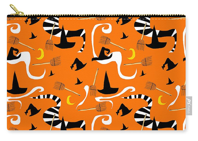 Witches Hats and Brooms - Carry-All Pouch