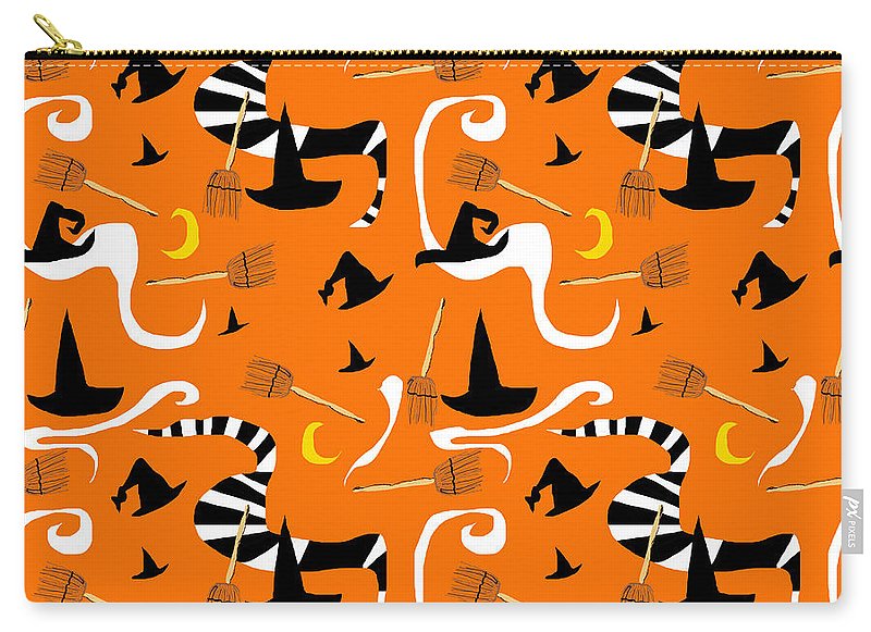 Witches Hats and Brooms - Carry-All Pouch