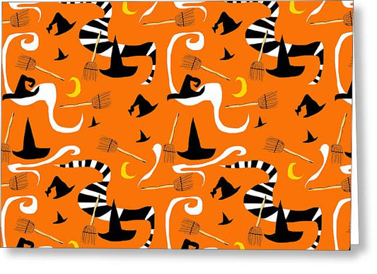 Witches Hats and Brooms - Greeting Card