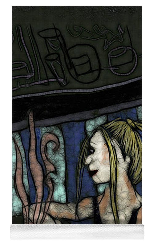 Woman In a Cafe - Yoga Mat