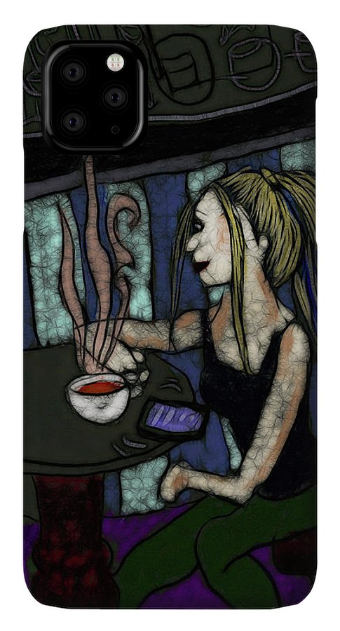 Woman In a Cafe - Phone Case