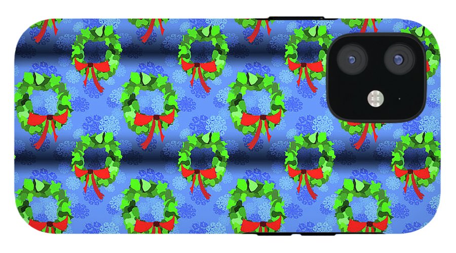 Wreath Christmas Pattern - Phone Case