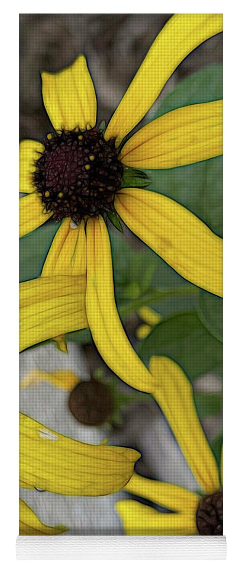 Yellow Cone Flower Close Up - Yoga Mat