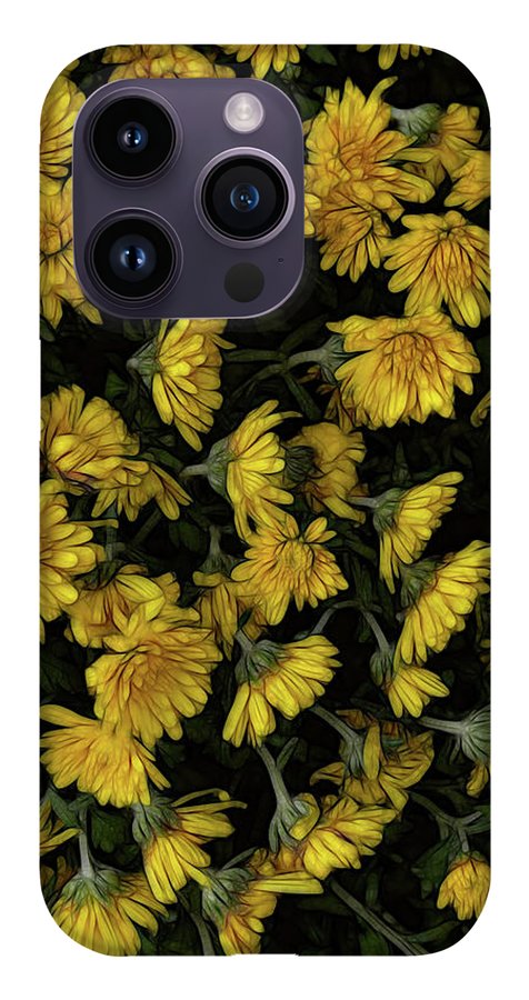 Yellow Mums Walk - Phone Case