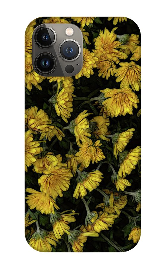 Yellow Mums Walk - Phone Case