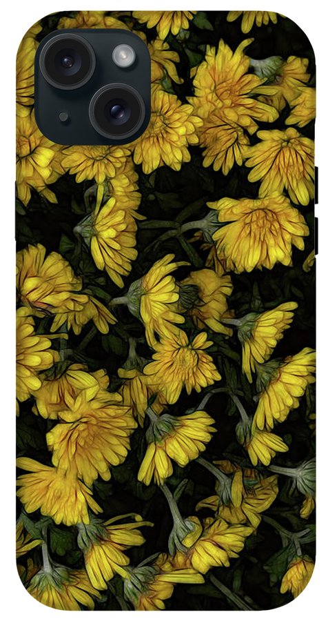 Yellow Mums Walk - Phone Case