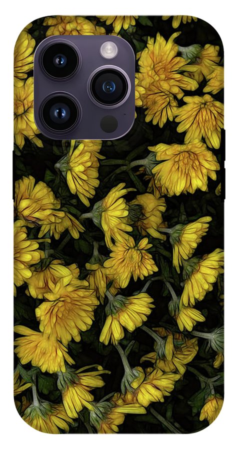 Yellow Mums Walk - Phone Case