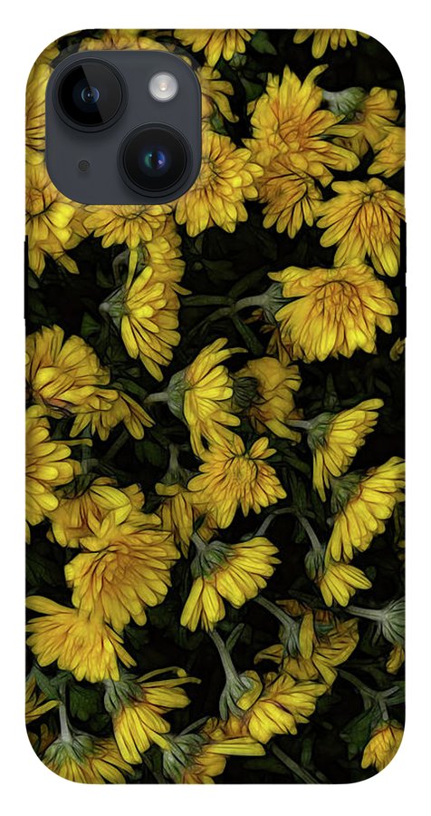 Yellow Mums Walk - Phone Case