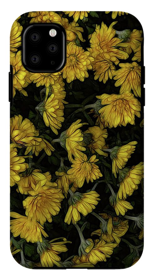 Yellow Mums Walk - Phone Case