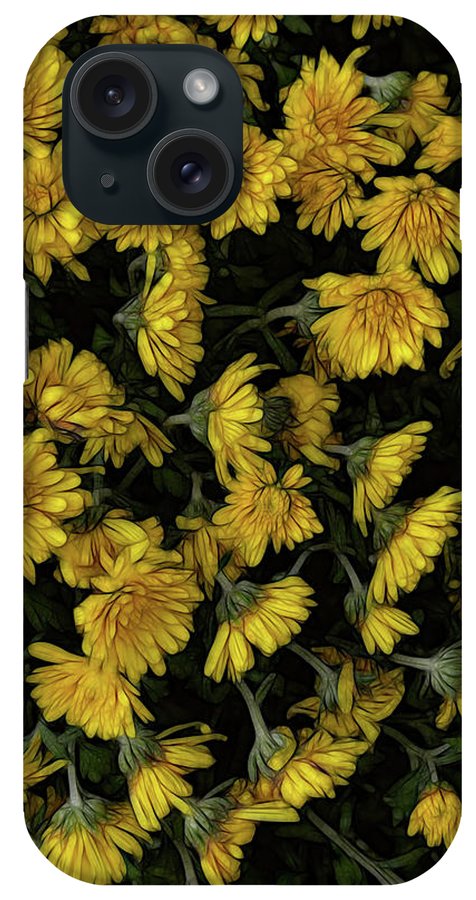 Yellow Mums Walk - Phone Case