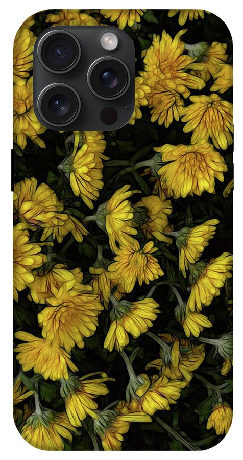 Yellow Mums Walk - Phone Case